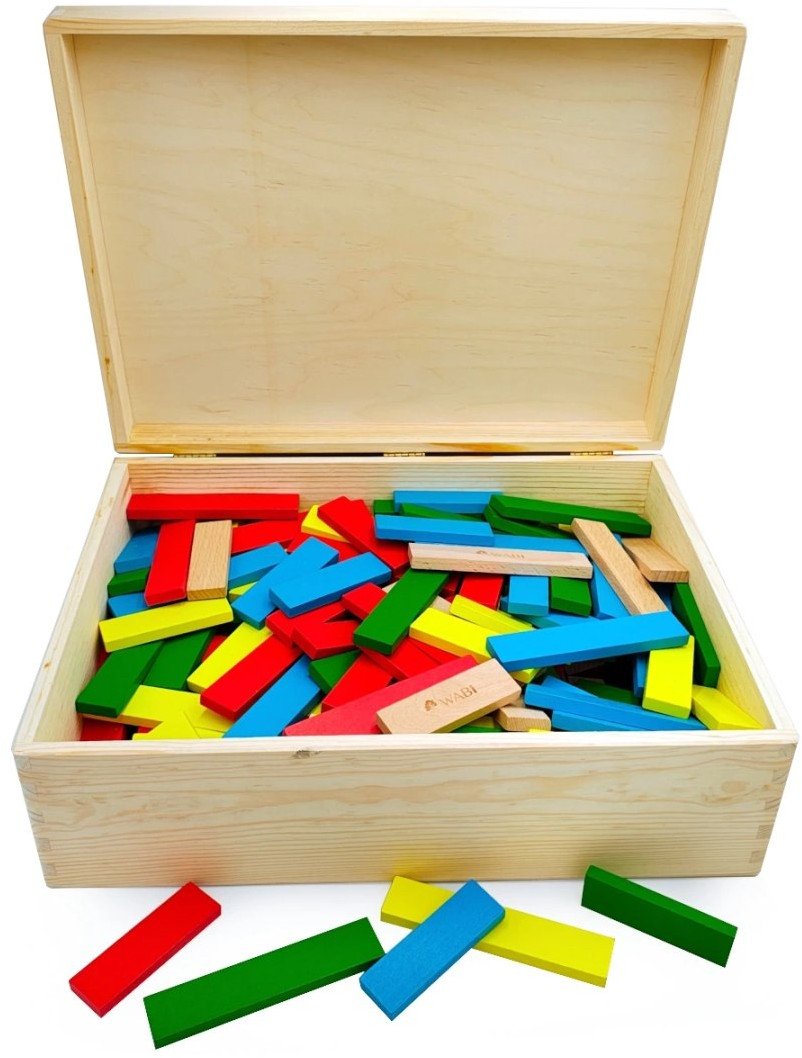 Woopie Klocki drewniane WABI Planks Edu Box [8+12 cm] - 200 szt.