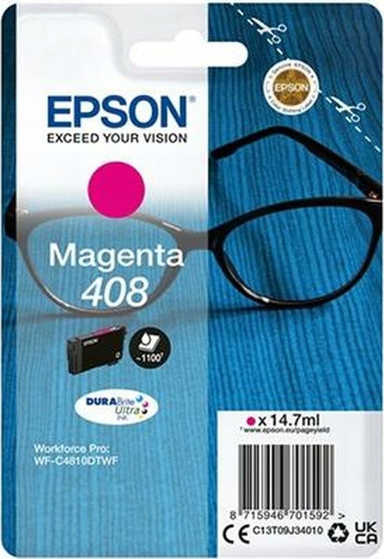 Tusz Epson Epson 408 - 14.7 ml - mit hoher Kapazitat - Magenta - original - Blisterverpackung - Tintenpatrone - fur WorkForce Pro WF-C4810DTWF