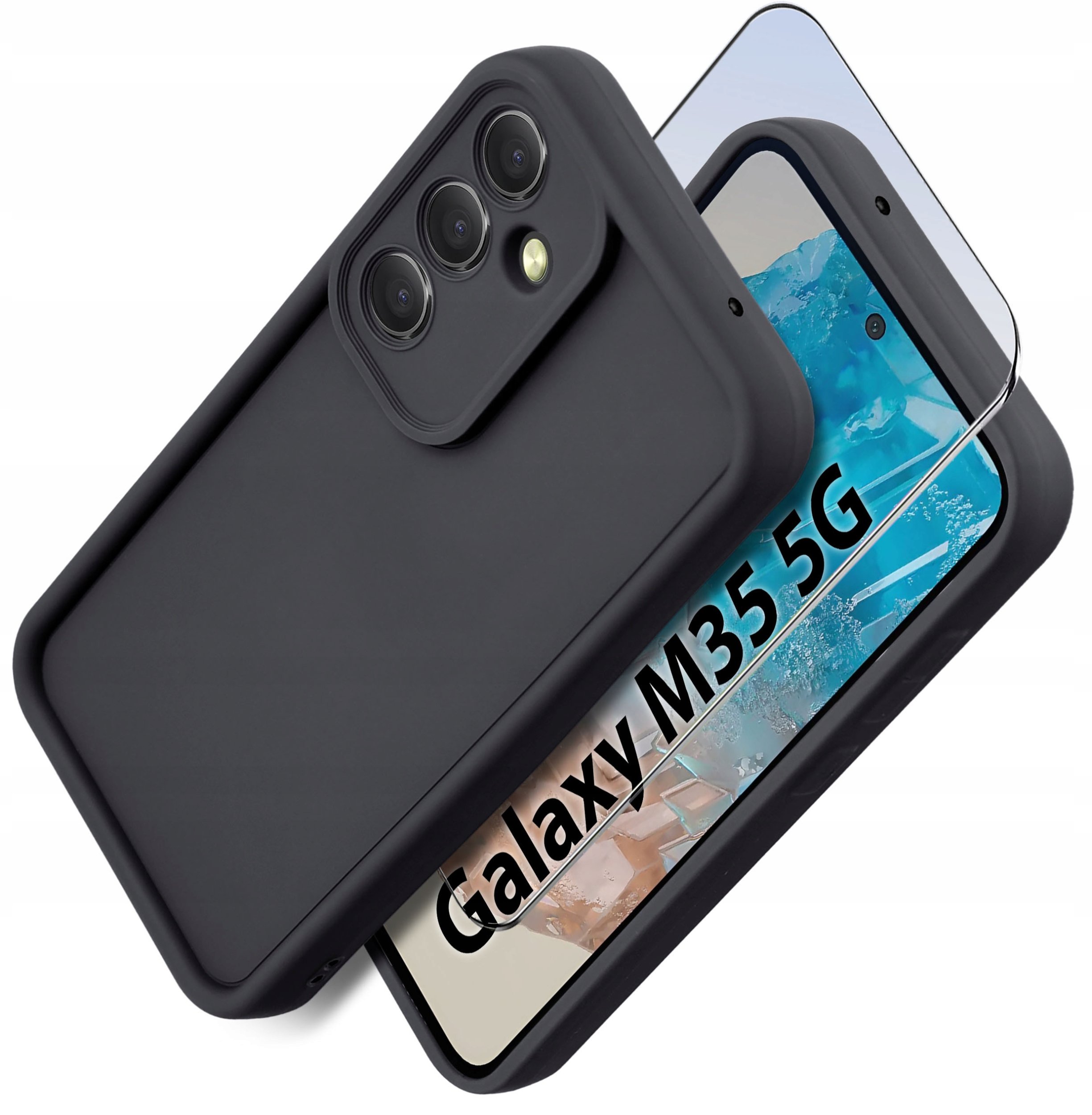 Etui do Samsung M35 5G silikonowe MATOWE + Szkło ochronne na ekran 9H