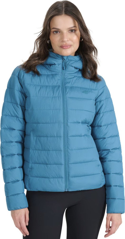 Kurtka damska puchowa 4F F580 niebieska 4FWAW25TDJAF580 46S 2XL