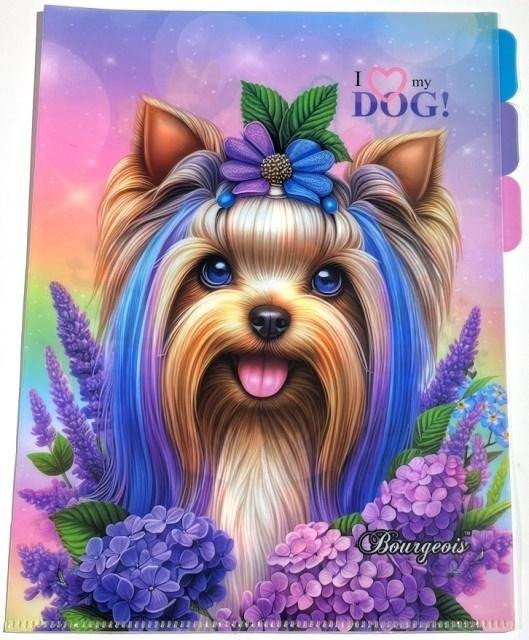 Fresh Teczka A4+ plastik 3 przegródki koszulka L Piesek