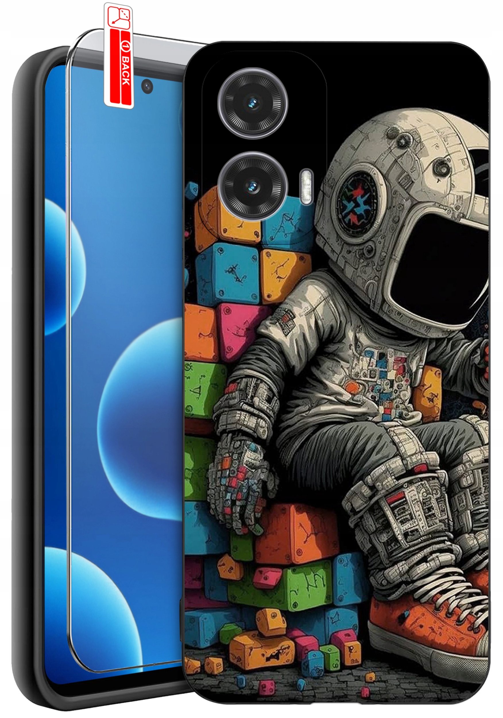 ETUI do Motorola Moto G45 5G | WZORY | SILIKONOWE MATT CASE + SZKŁO 9H