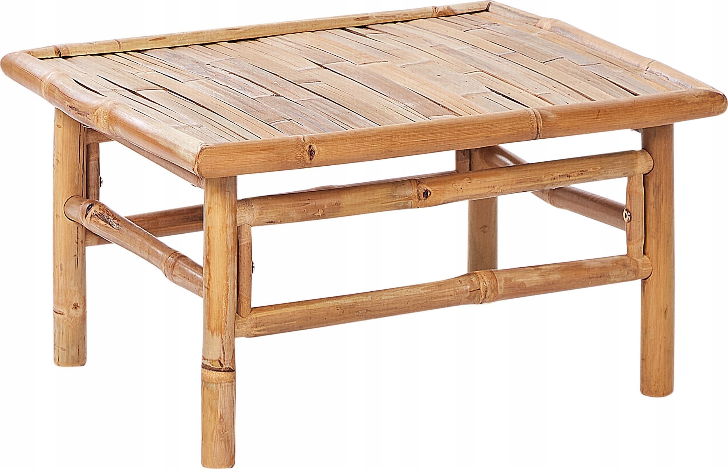 Beliani Stolik ogrodowy bambusowy 64 x 54 cm jasny CERRETO