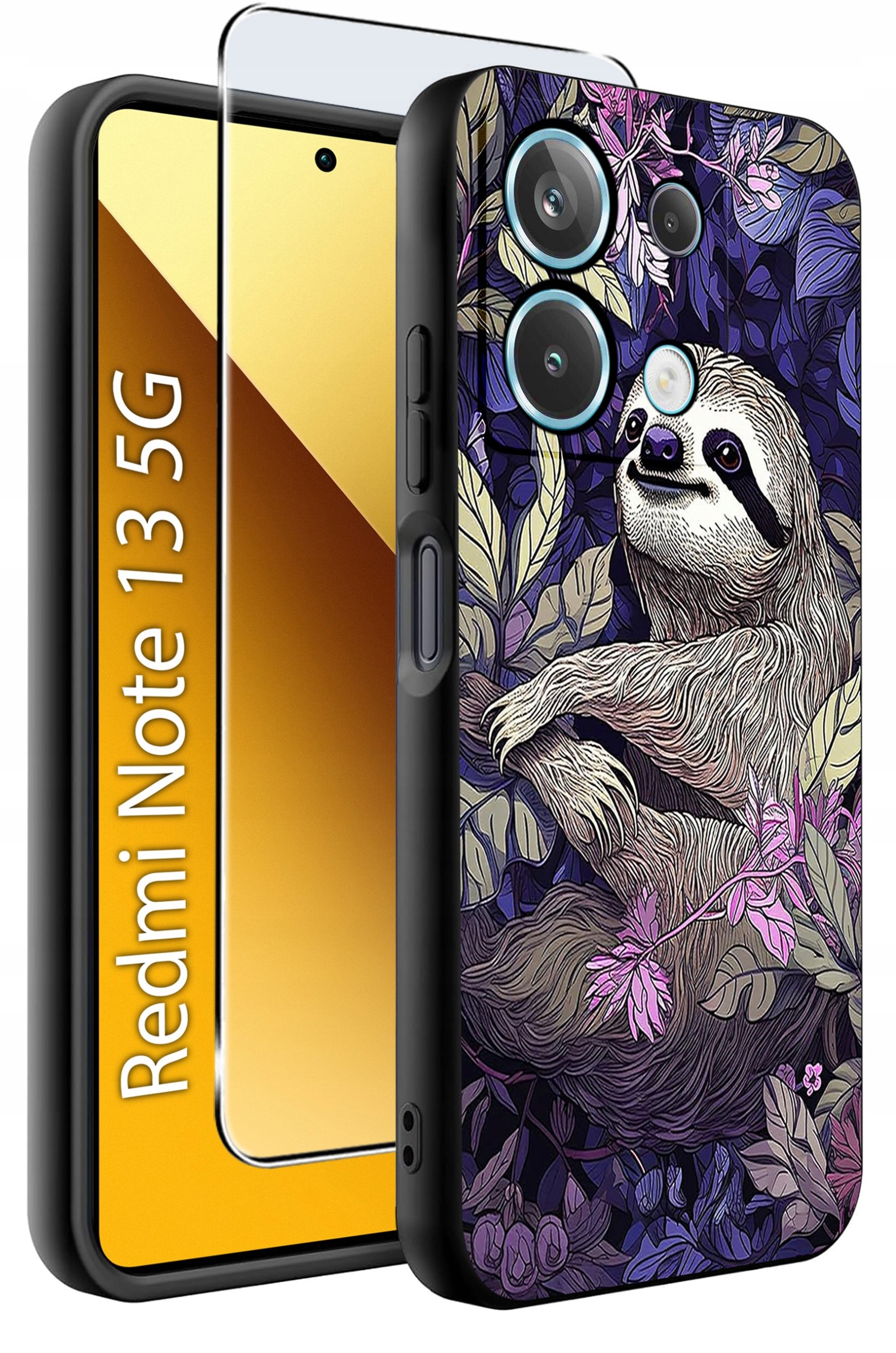 ETUI do Xiaomi Redmi Note 13 5G WZORY |SILIKONOWE MATT CASE +SZKŁO 9H