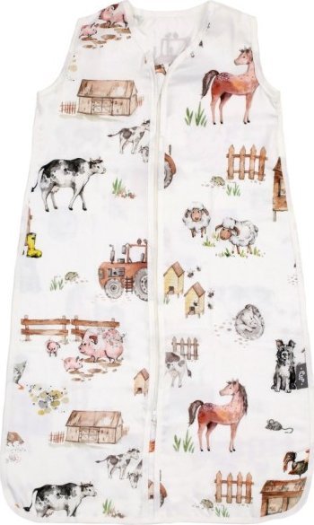 PULP BAMBOO Śpiworek Bambusowy do spania dla dzieci ocieplany- TOG-1-Farma do 12m