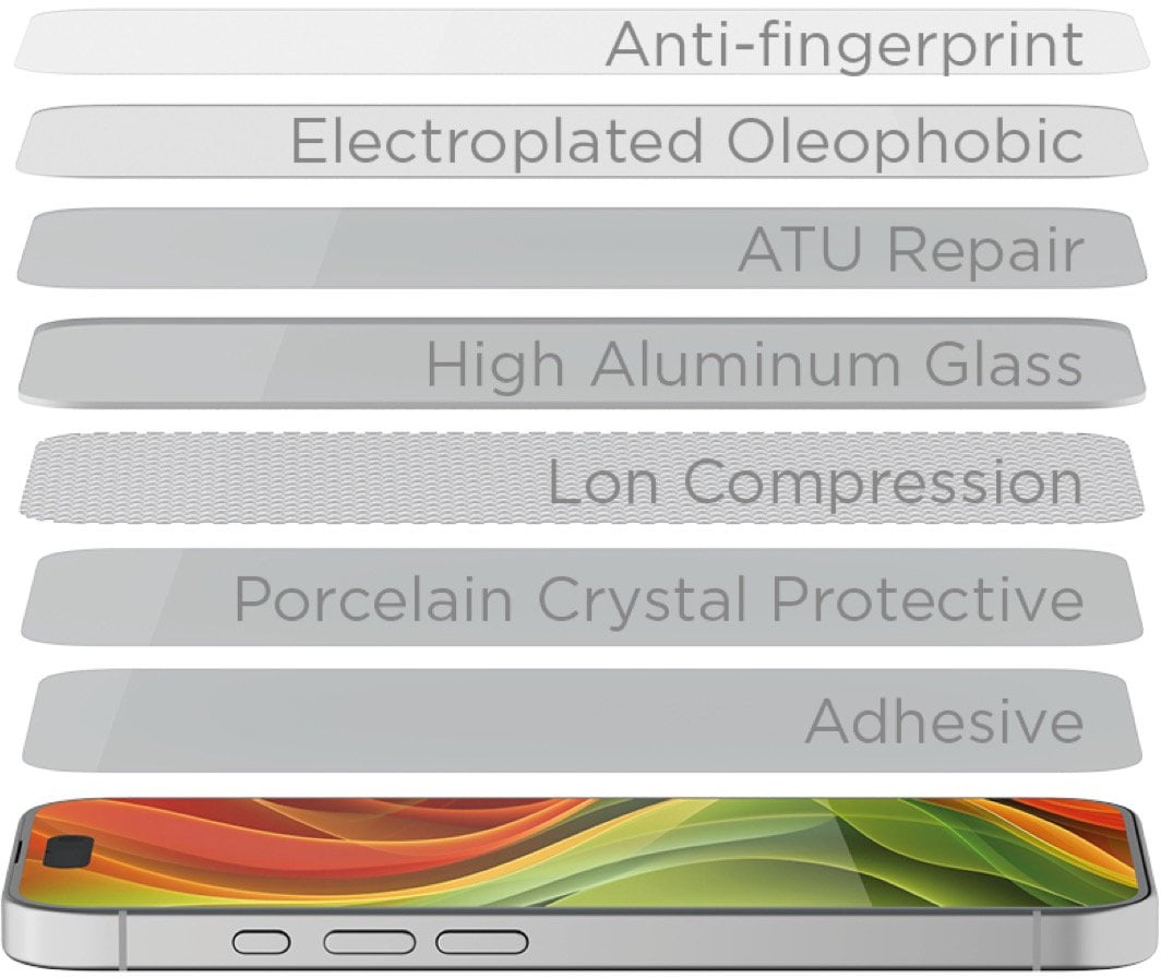 Mobile Origin Screen Guard with easy applicator, full coverage, 2 pack - iPhone 17 Pro