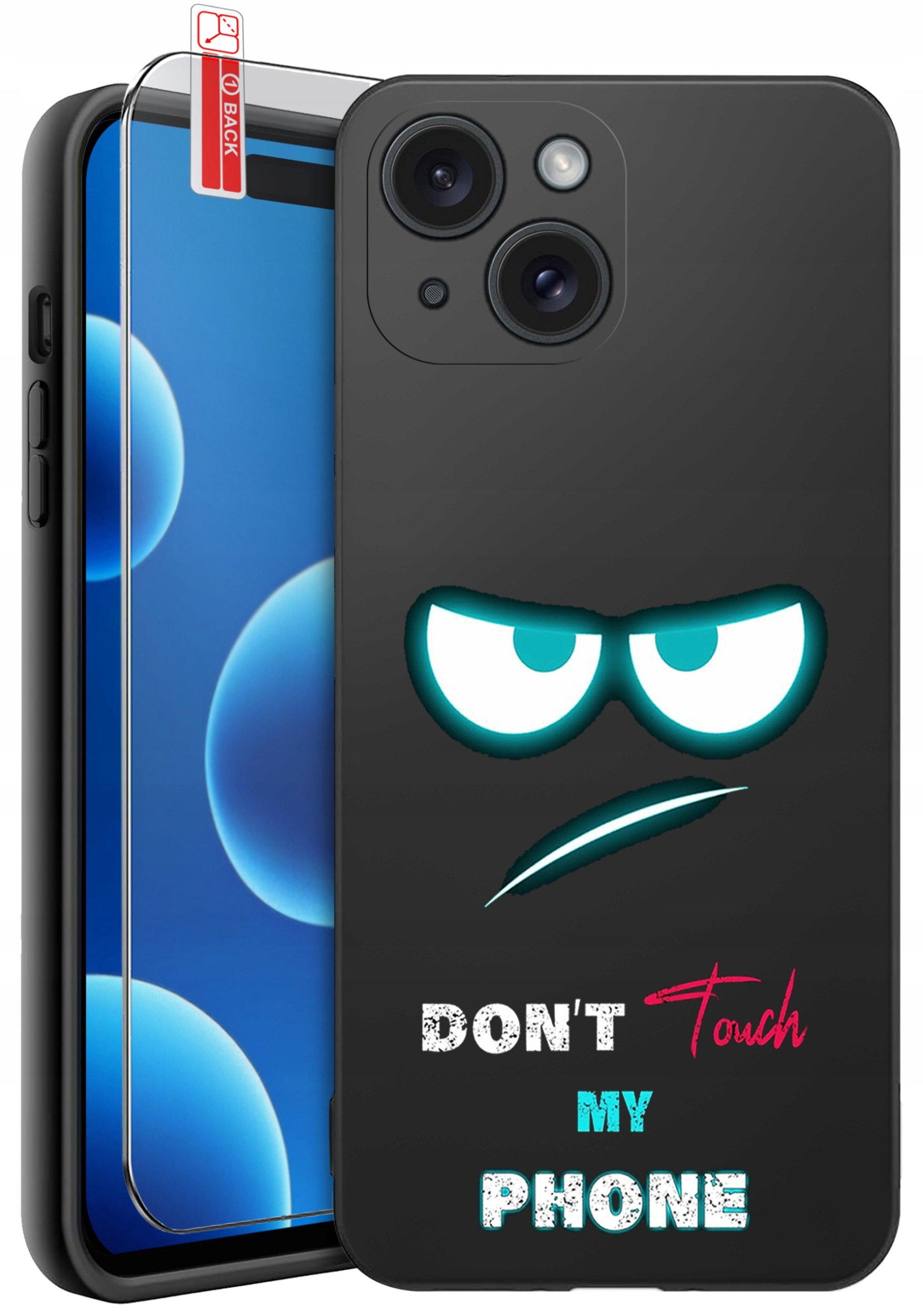 ETUI do iPhone 15 | WZORY | SILIKONOWE MATT CASE + SZKŁO 9H