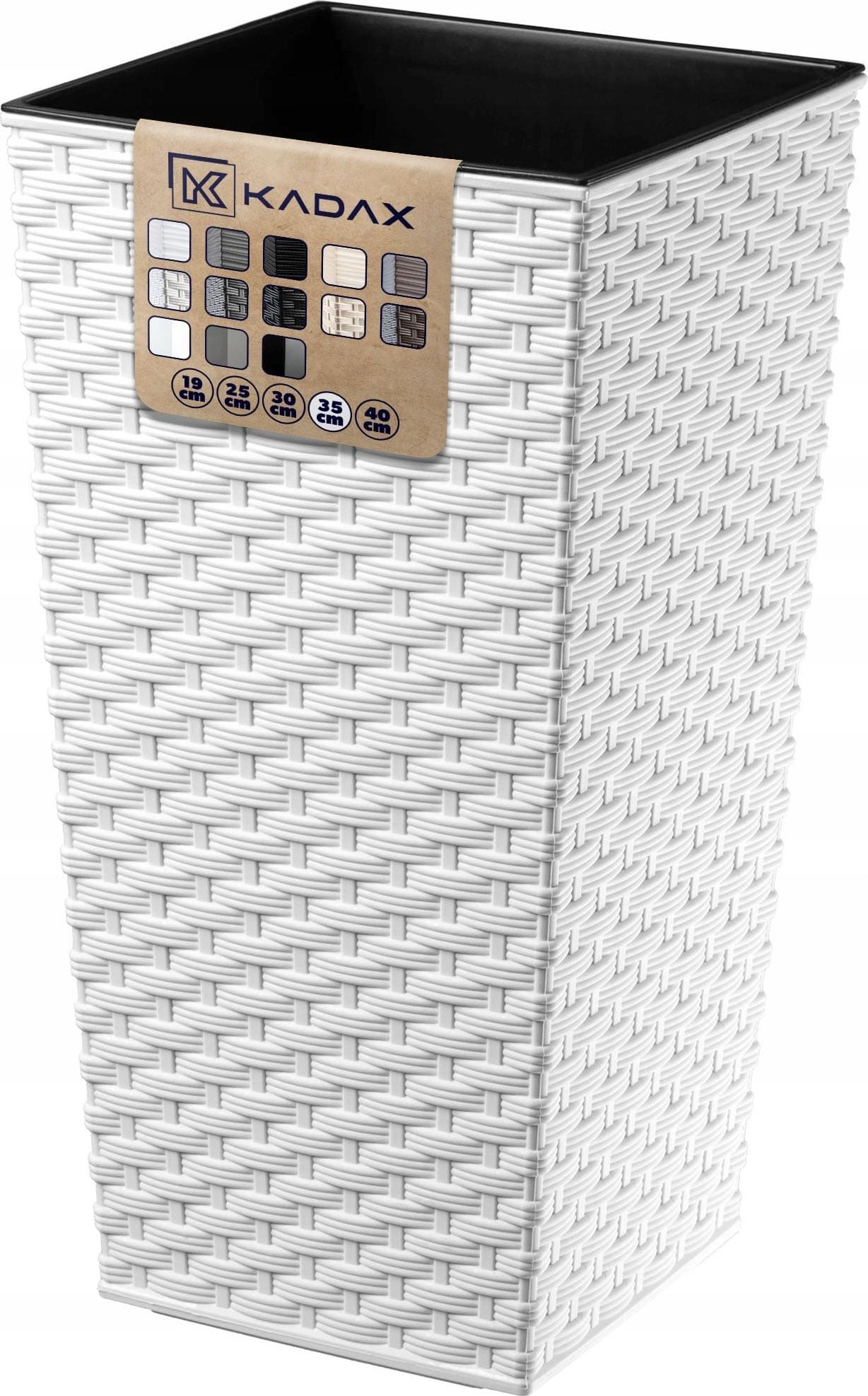 Kadax KADAX Doniczka Donica 34x68cm Wkład Biała Rattan