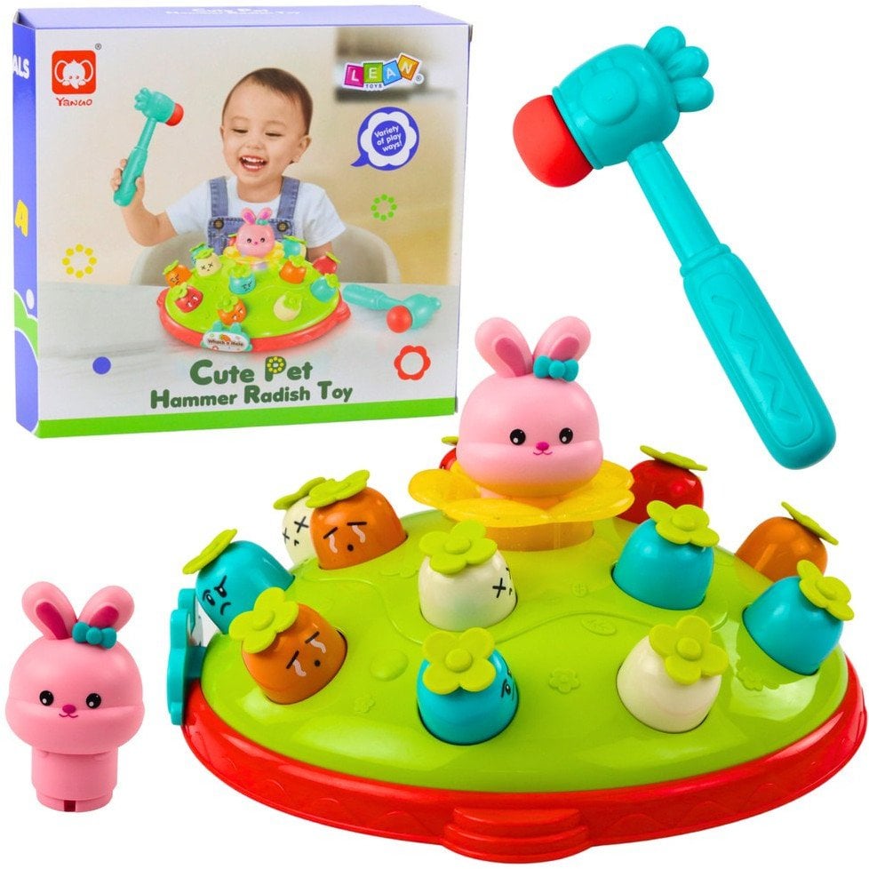 Gra Zręcznościowa Uderz Młotkiem Marchewki Wyskakujący Królik LEAN Toys