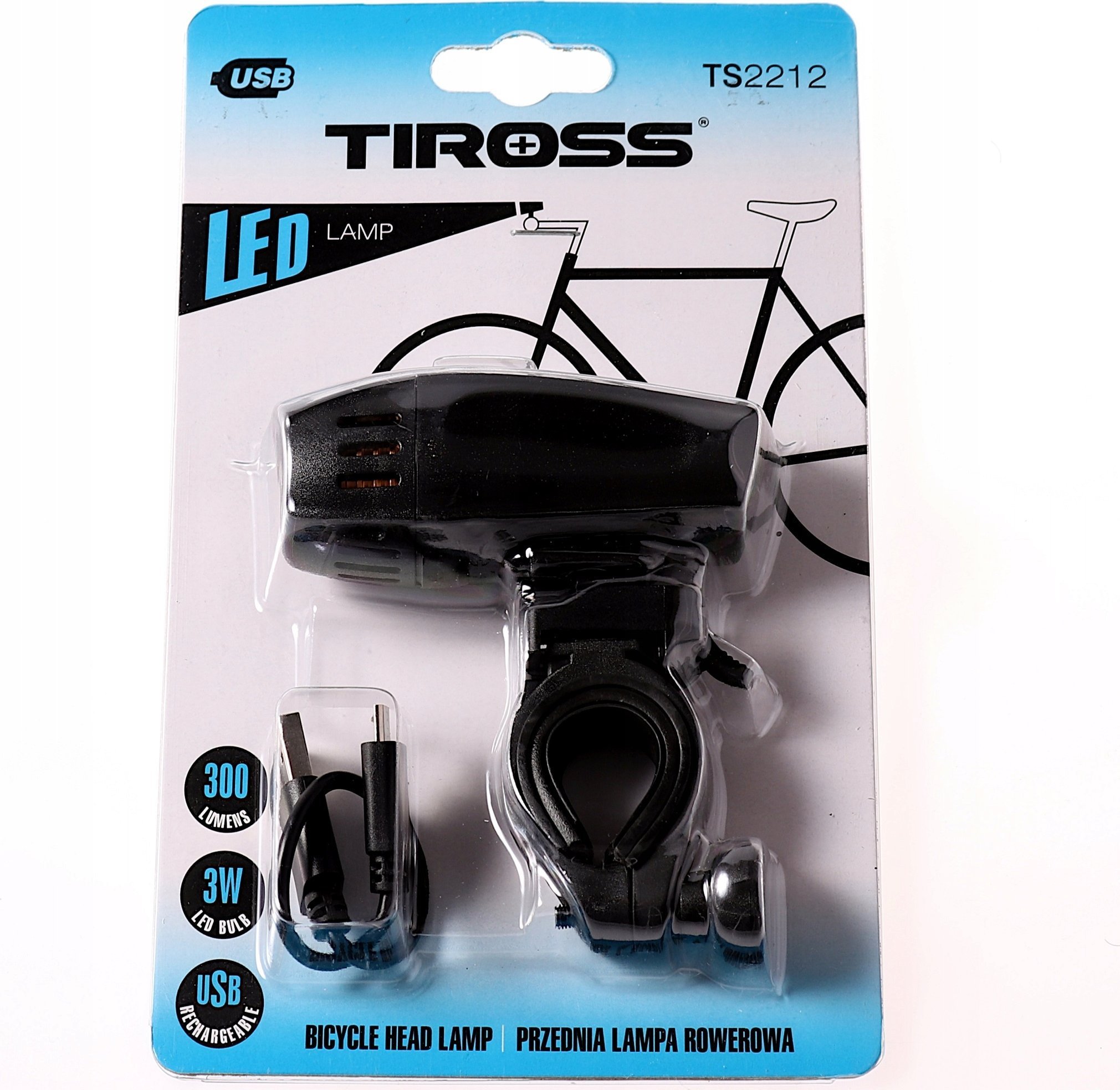 Tiross Lampka rowerowa Tiross TS-2212