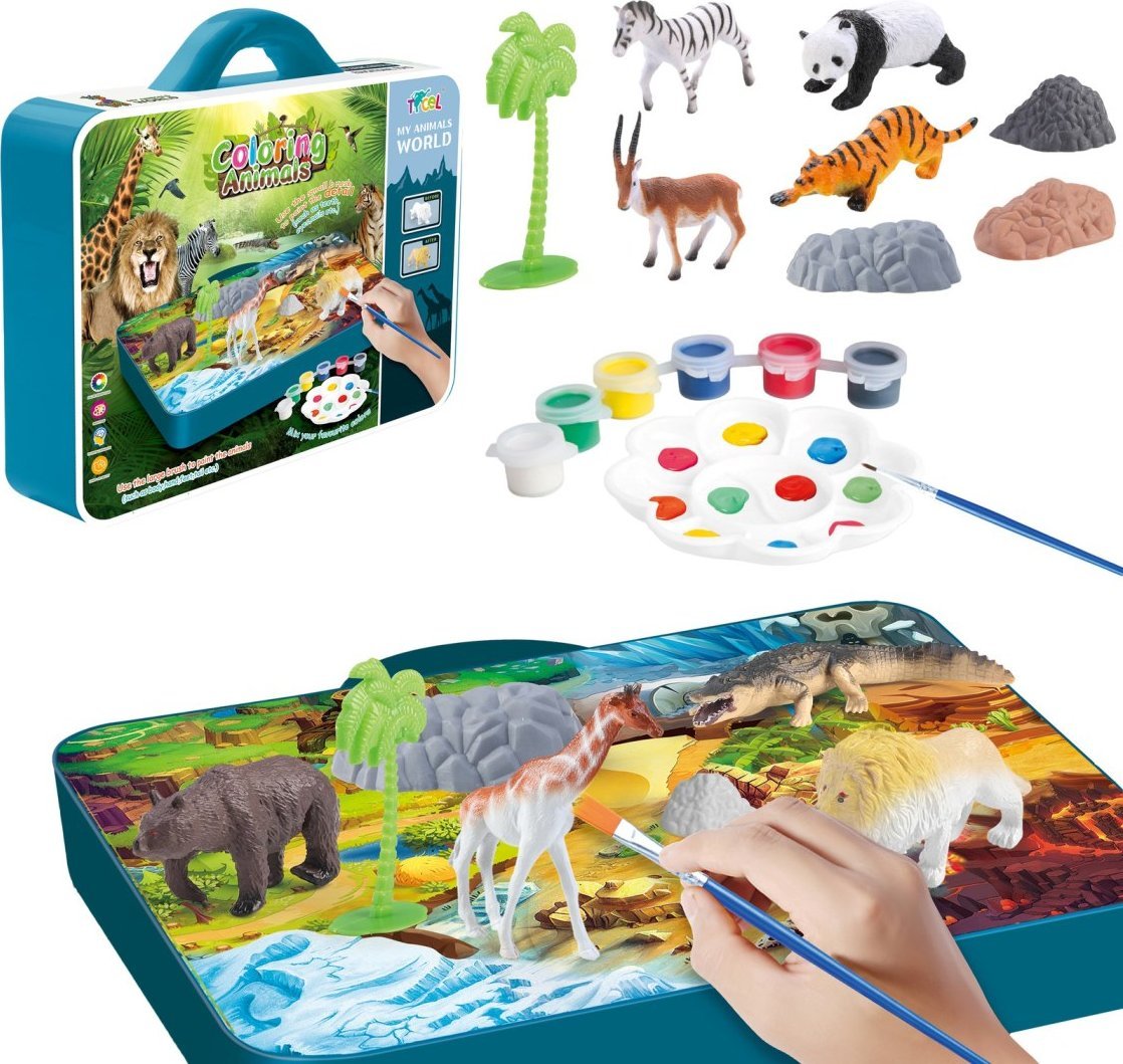 ZESTAW ZWIERZĄT ZOO DO MALOWANIA