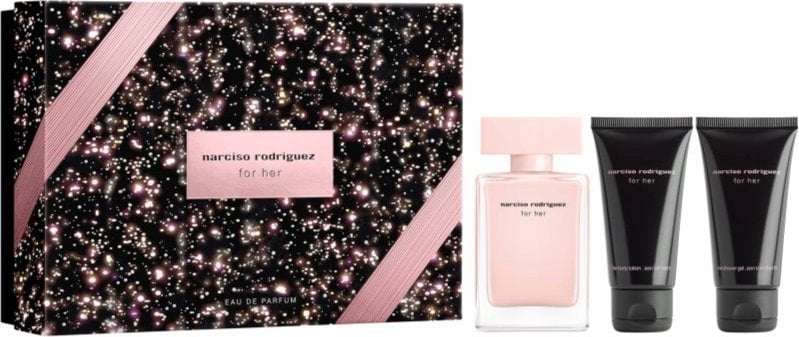 Set Narciso Rodriguez: For Her, Eau De Parfum, For Women, 50 ml + For Her, Hydrating, Body Lotion, 50 ml + For Her, Cleansing, Shower Gel, All Over Th