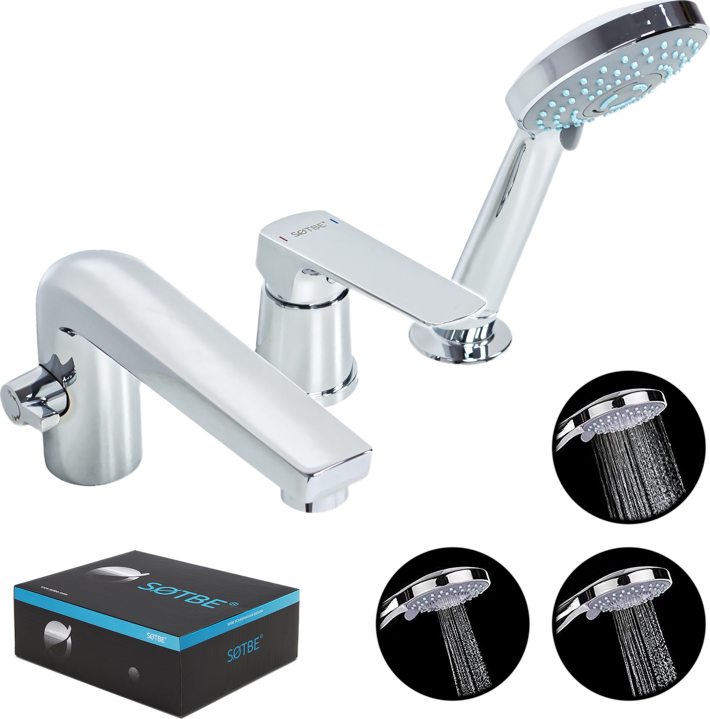 Bateria wannowa Sotbe SOTBE TOGA bateria stojąca nawannowa 3-otworowa na brzeg wanny