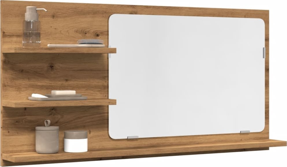 vidaXL vidaXL Szafka łazienkowa z lustrem, dąb artisan, 90x11x45 cm