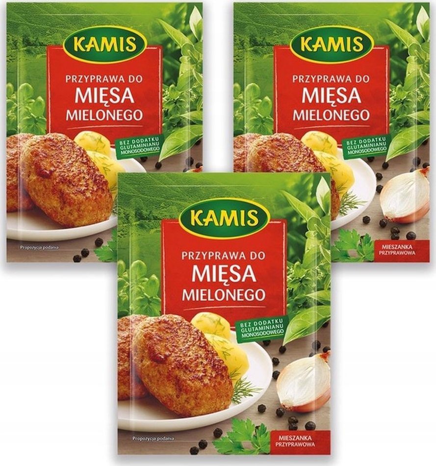 Kamis Kamis Przyprawa do mięsa mielonego Mieszanka przyprawowa 20 g x 3 sztuk
