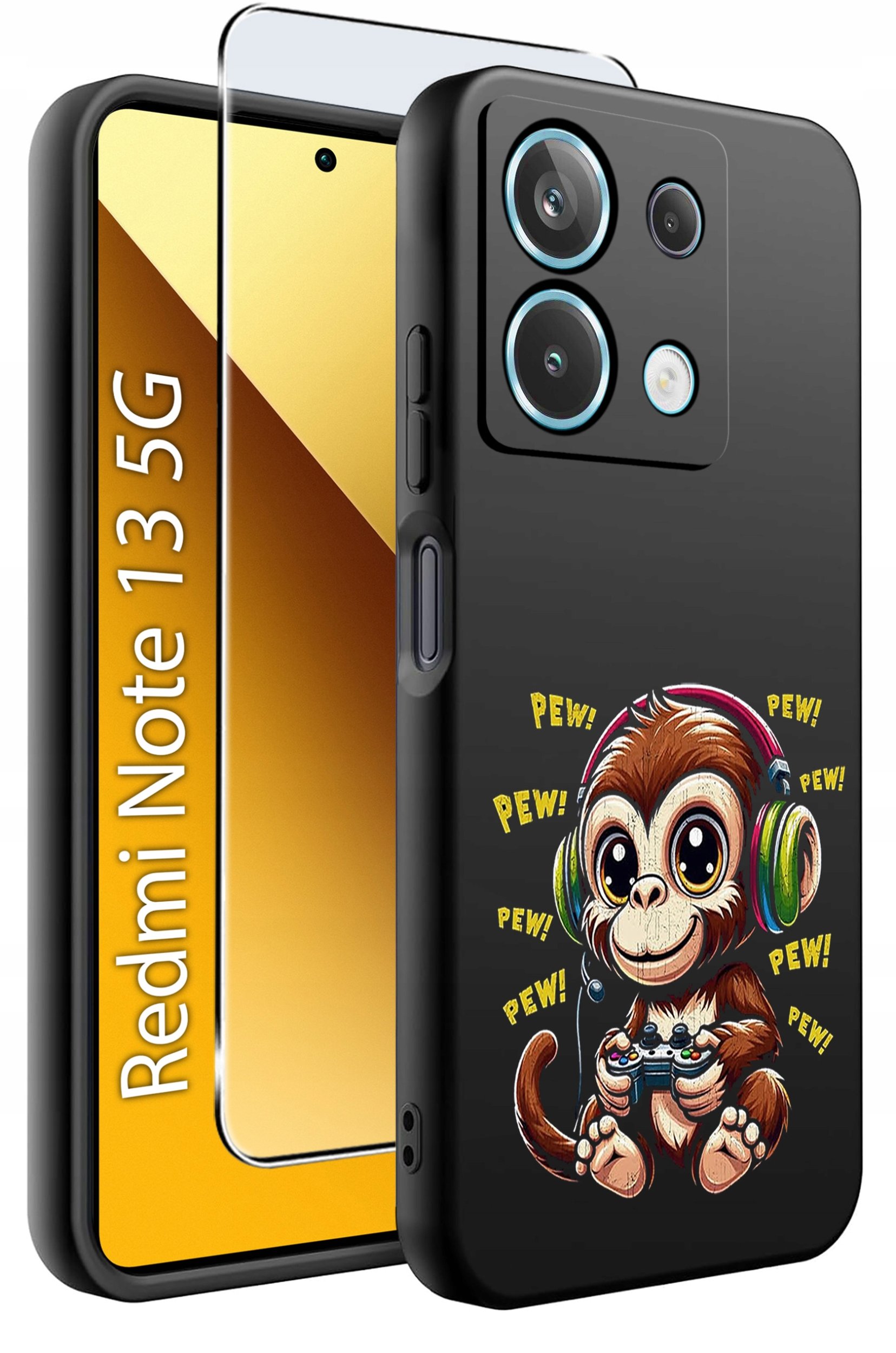 ETUI do Xiaomi Redmi Note 13 5G WZORY |SILIKONOWE MATT CASE +SZKŁO 9H