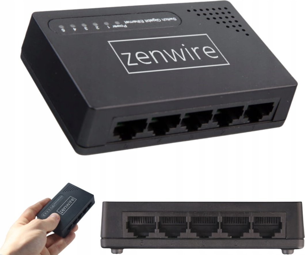 Switch 5 Portów Gigabit Ethernet 1000 MBps Rozdzielacz Przełącznik LAN Zenwire SG1005
