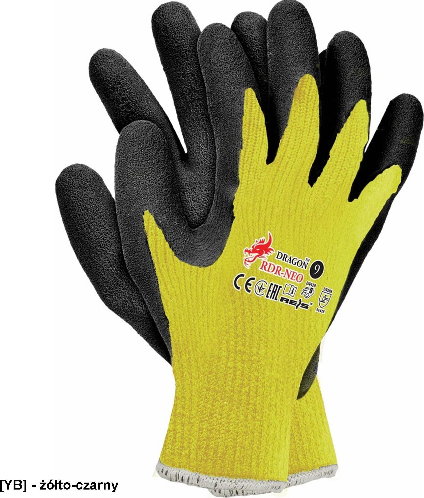 R.E.I.S. RDR-NEO RĘKAWICE OCHRONNE - Żółto-czarny 11