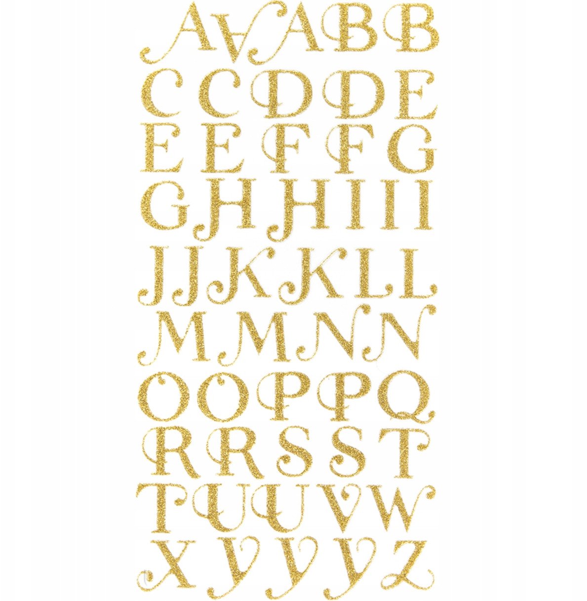 Naklejki brokatowe alfabet 50szt
