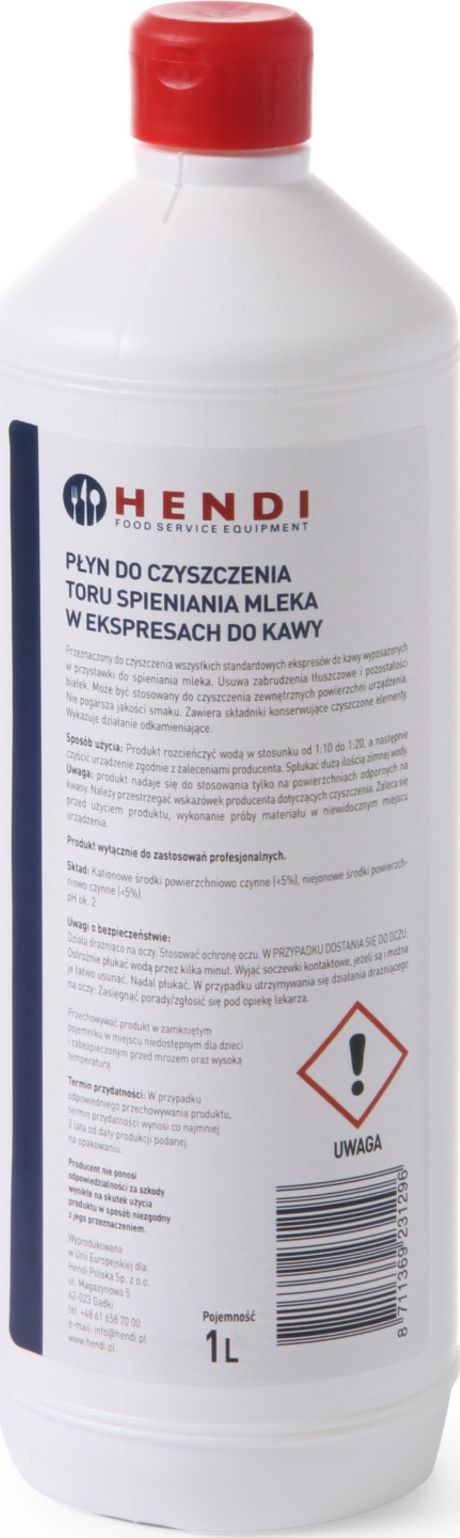 Hendi Płyn do czyszczenia instalacji spieniania mleka w ekspresach do kawy, 1 L