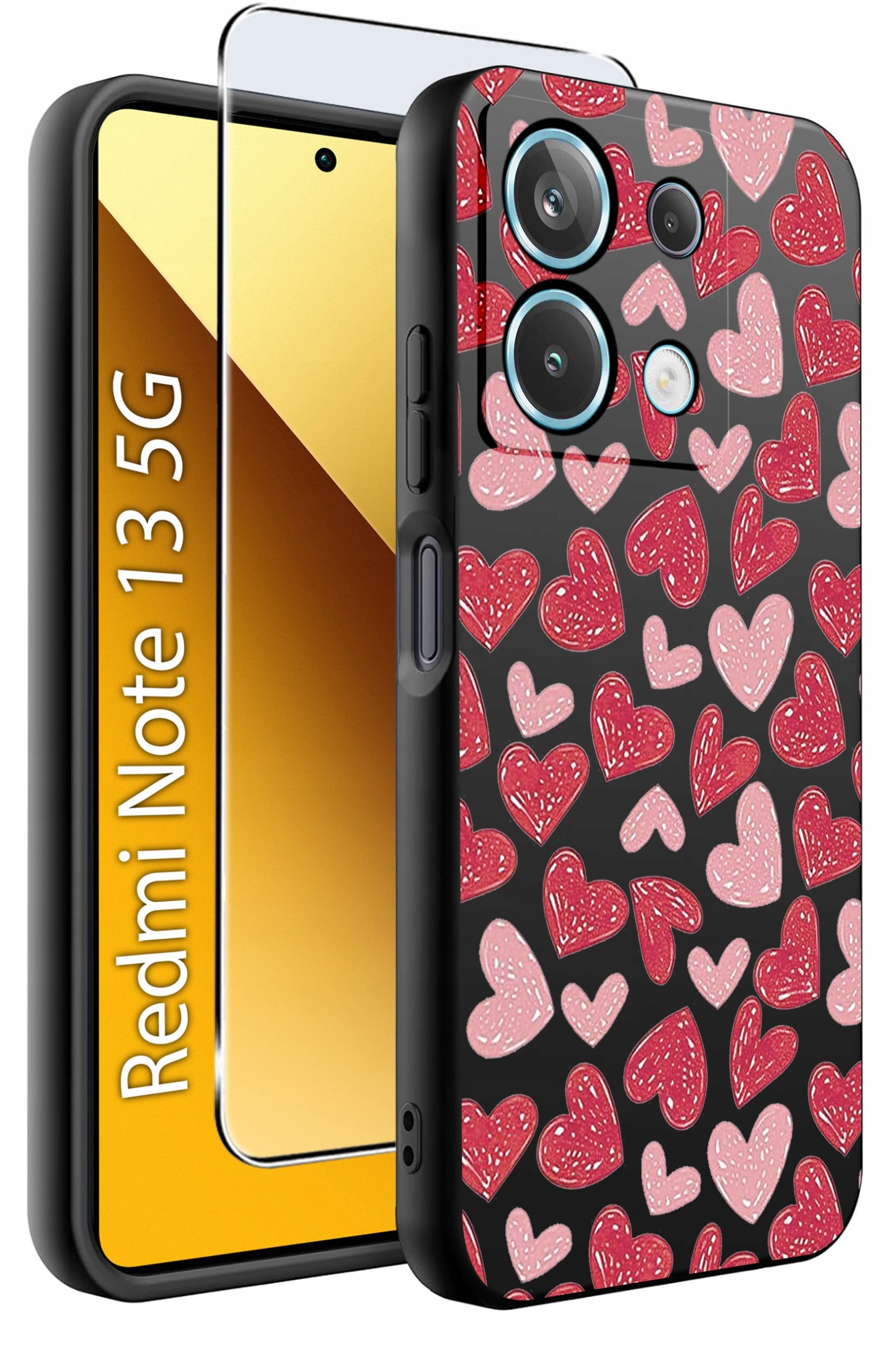 ETUI do Xiaomi Redmi Note 13 5G WZORY |SILIKONOWE MATT CASE +SZKŁO 9H