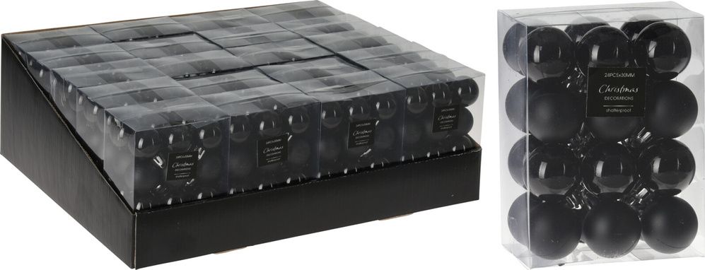 Mondex Komplet 24 bombek 3cm czarnych
