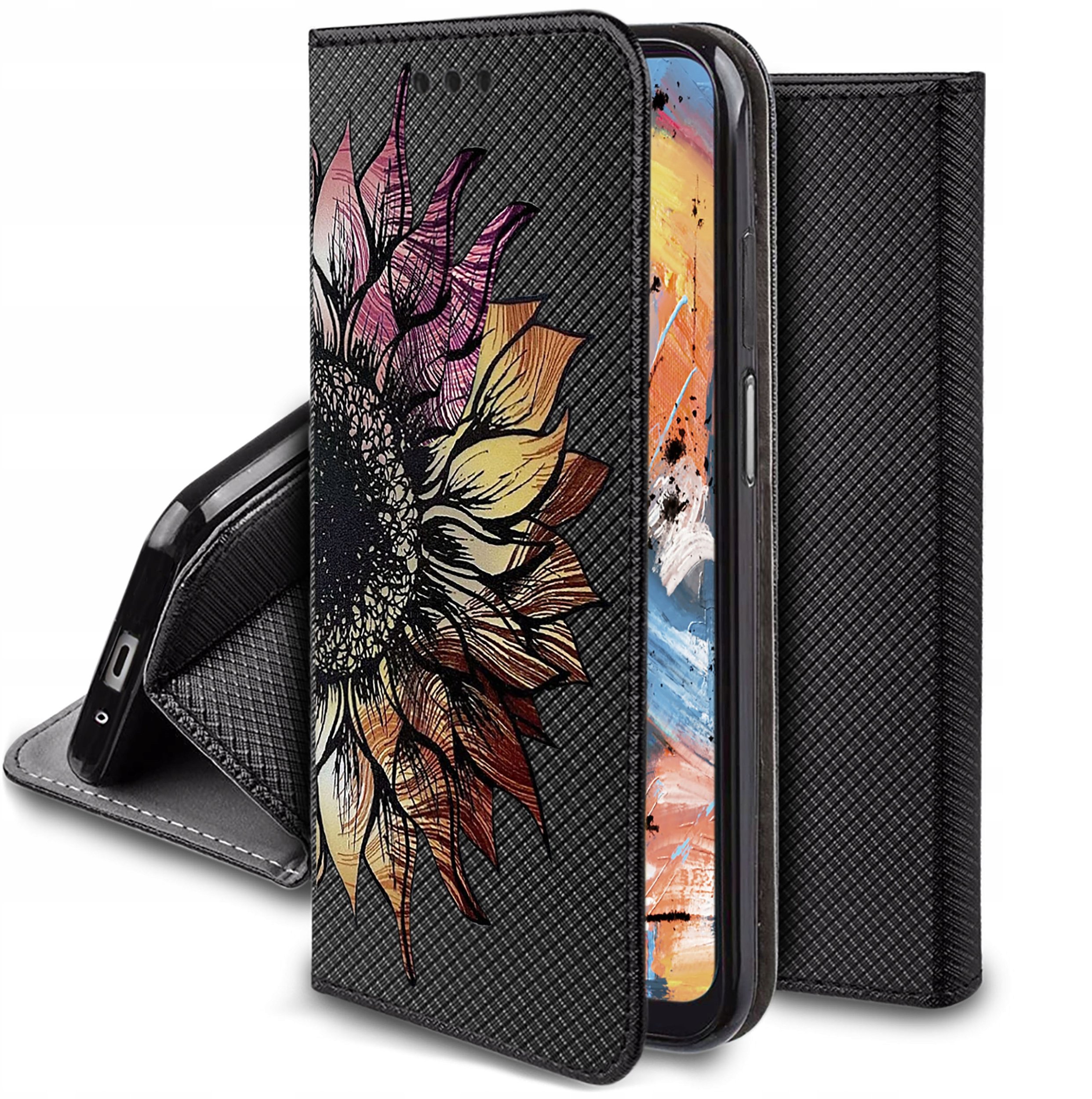 Etui do Xiaomi Redmi A3 4G MAGNET WZORY CASE PORTFEL + SZKŁO OCHRONNE 9H
