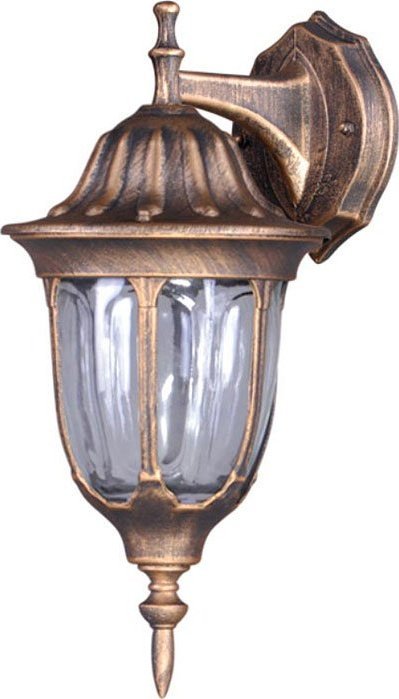 Kinkiet Lumes Czarno-złota zewnętrzna lampa ścienna na dom - S322-Hadson