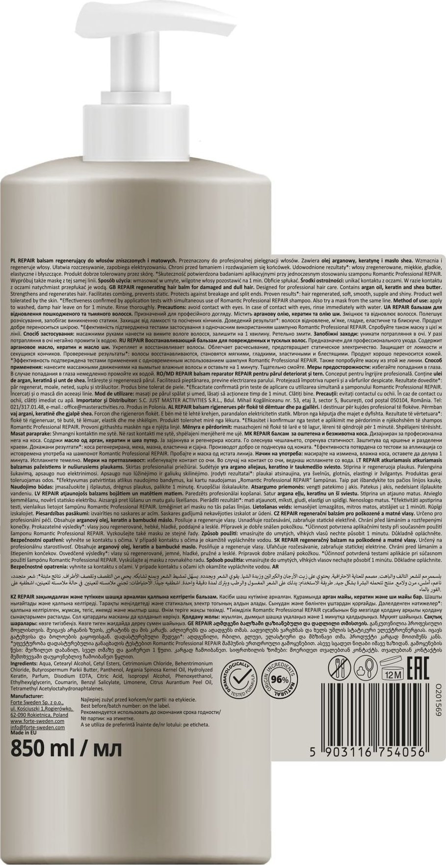 ROMANTIC Balsam do włosów Repair 850 ml