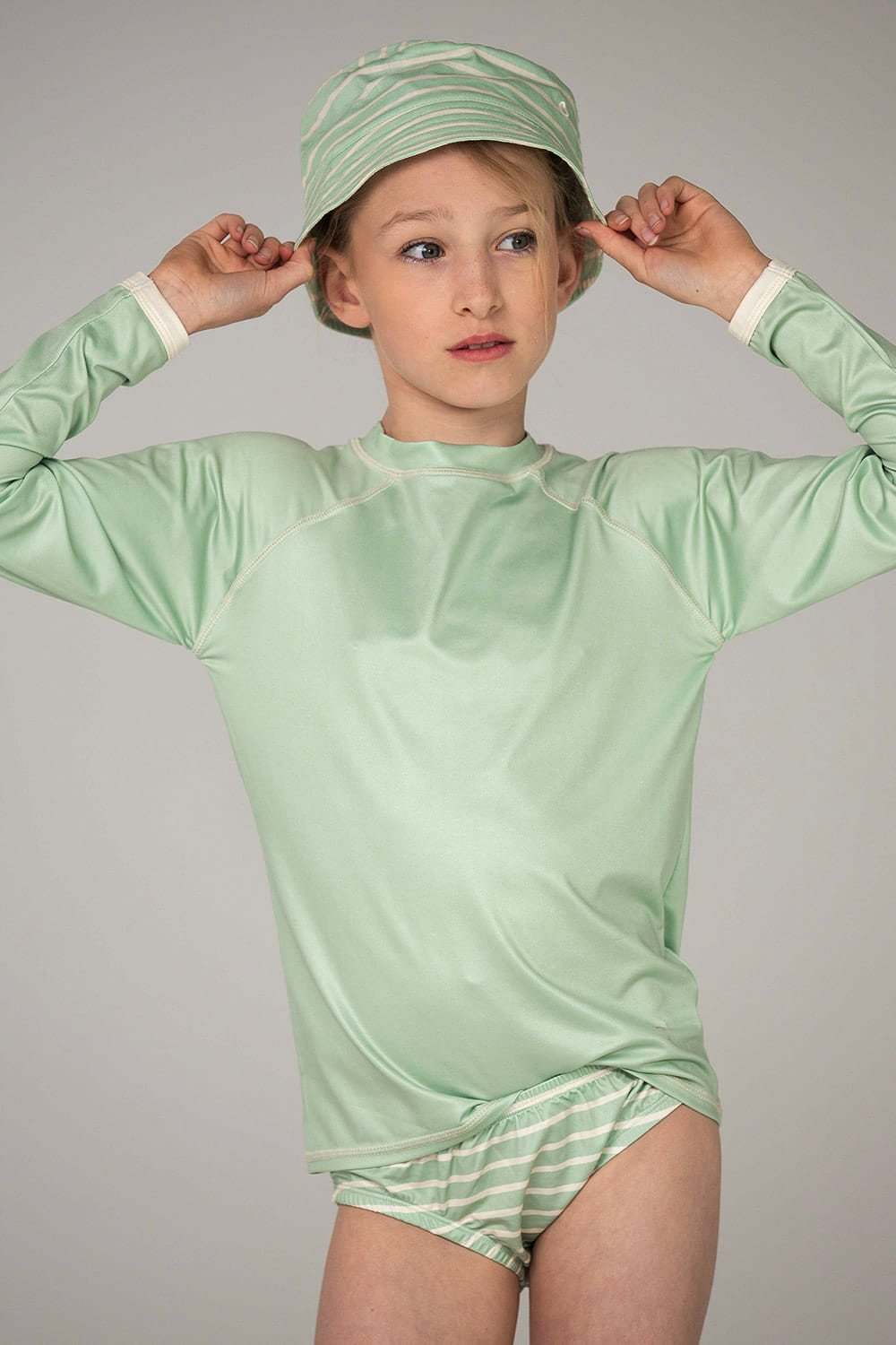 Koszulka uv surfingowa dla dzieci 98-104, 4 latka, Ducksday, Light Green