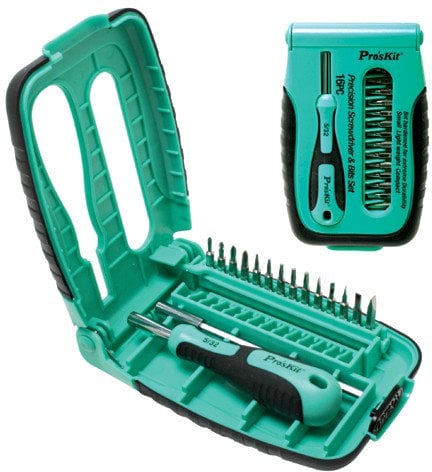 Atsuktuvo ir antgaliu komplektas 15 daliu SD-9804 Pro'sKit