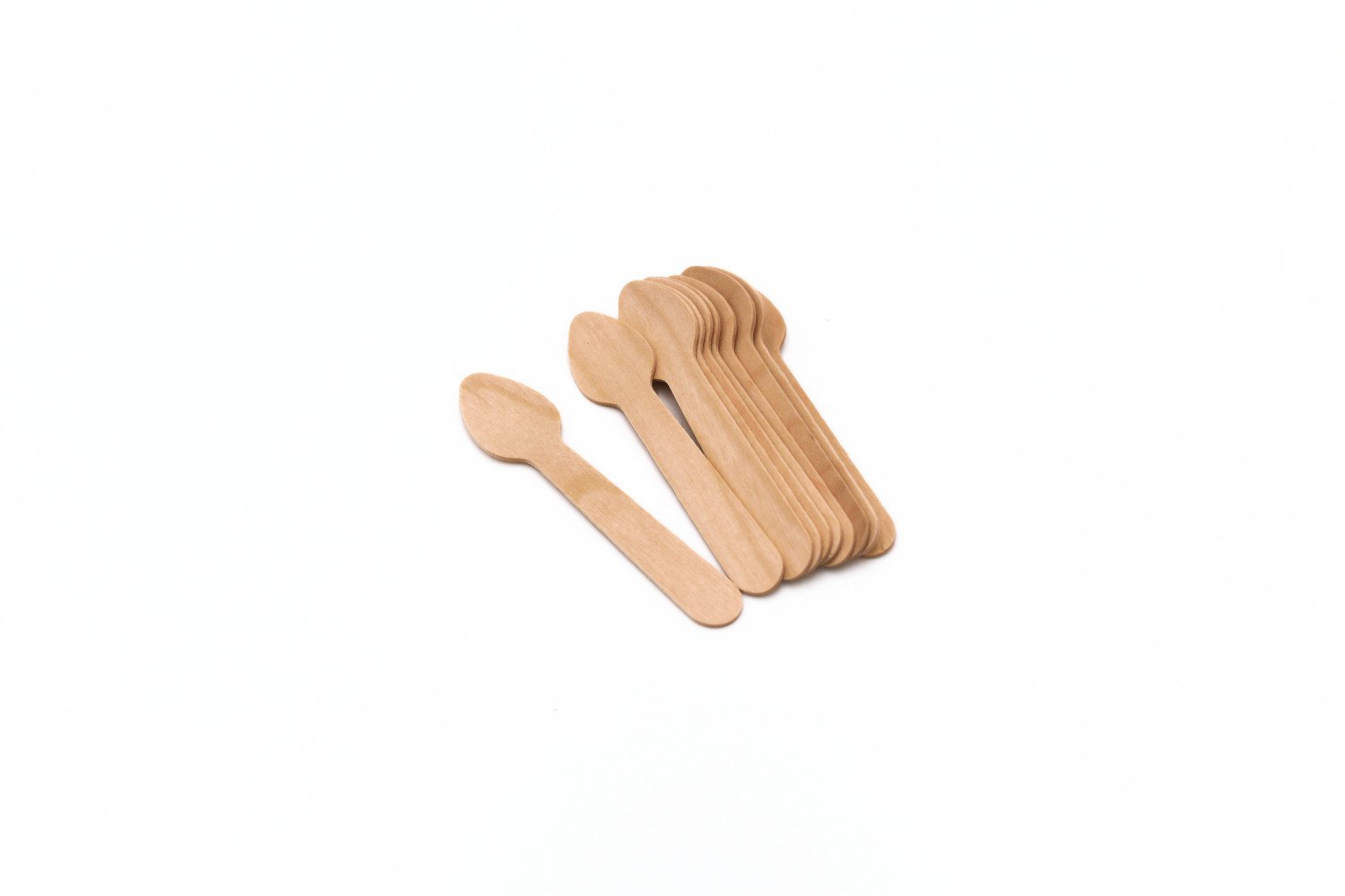 DISPOSABLE WOODEN TEASPOONS 10PCS
