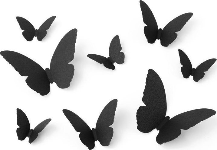 Dekoracja papierowa ćmy czarne 6-12cm 30szt