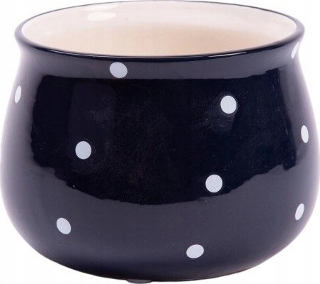 Polnix Osłonka ceramiczna retro granatowa w kropki 11,5 cm