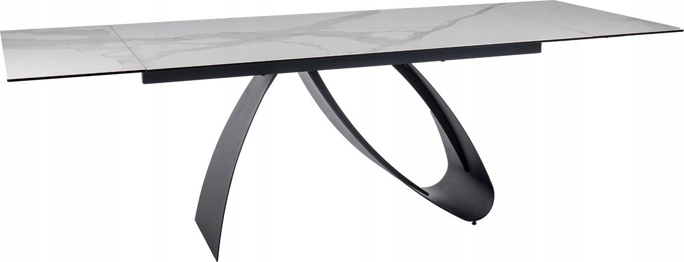 Signal Stół DIUNA CERAMIC (160-240)X90 biały Statuario Venato / czarny mat