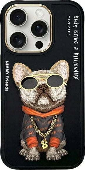Nimmy iPhone 16 Pro 6.3" Case Black Glasses Cool Dog