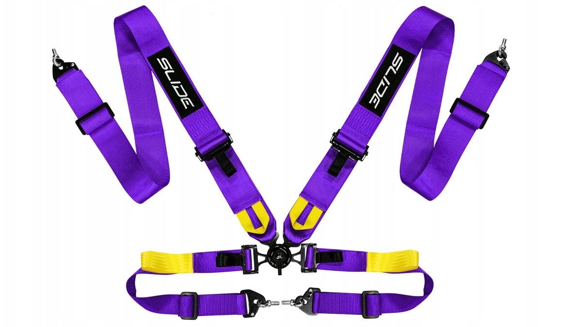 Pasy sportowe Slide V2 Quick Fioletowe 4P 3"