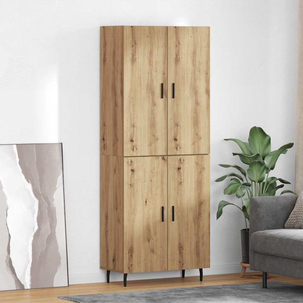 vidaXL Highboard Dąb rzemieślniczy 69,5 x 34 x 180 cm