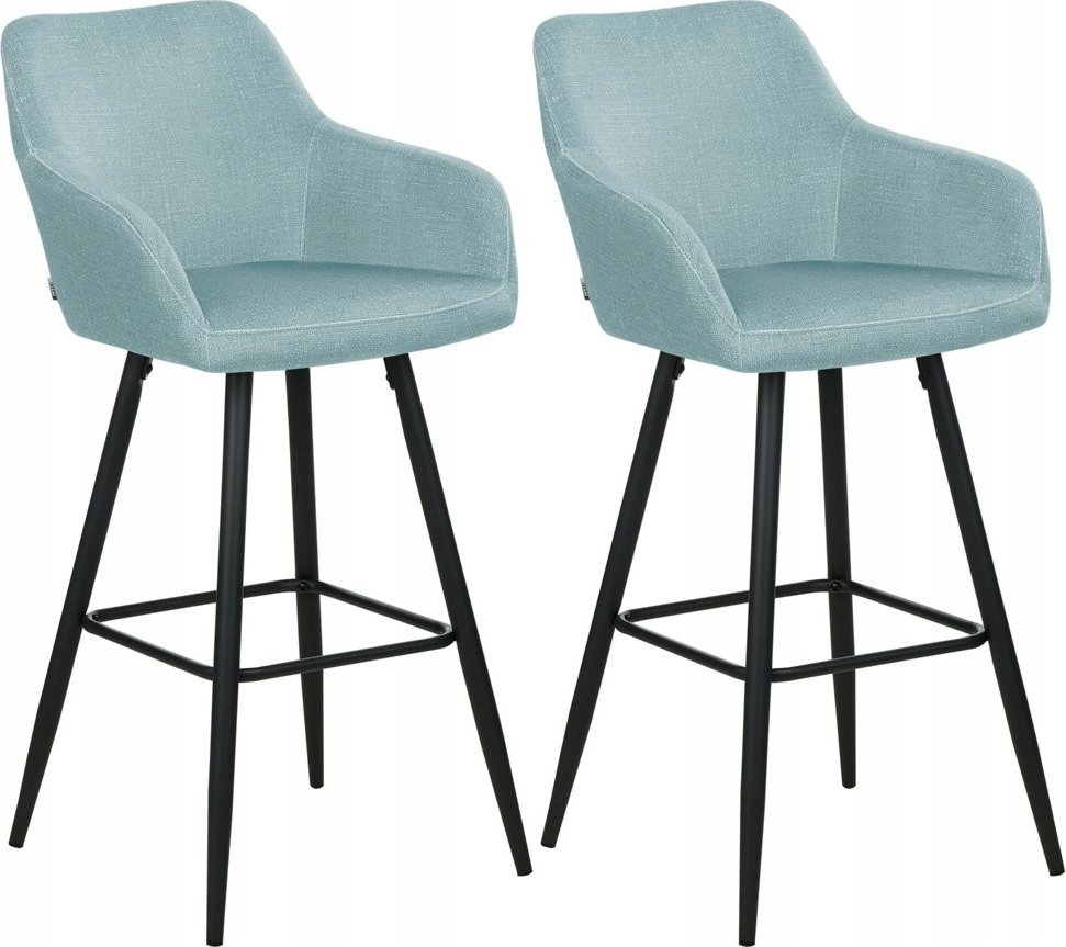 Beliani Zestaw 2 krzeseł barowych jasnoniebieski CASMALIA