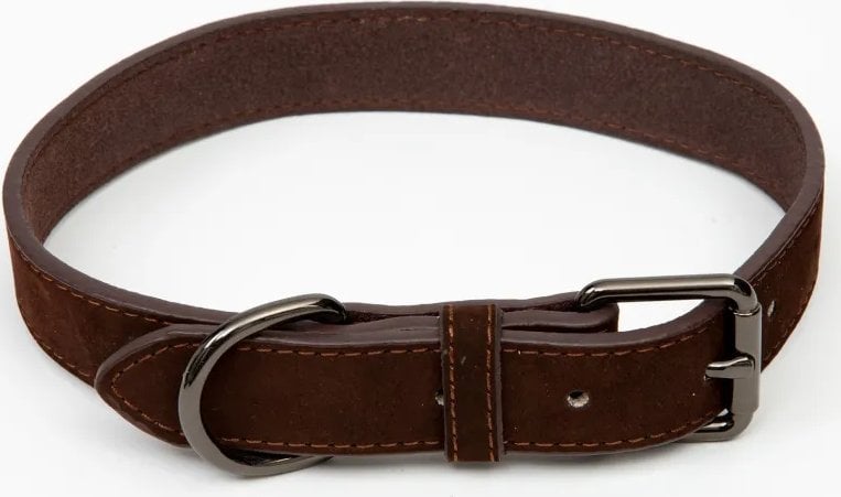 Collar Paw Love - Collar suede dog (Small 35 x 1.5cm) - Dark brown