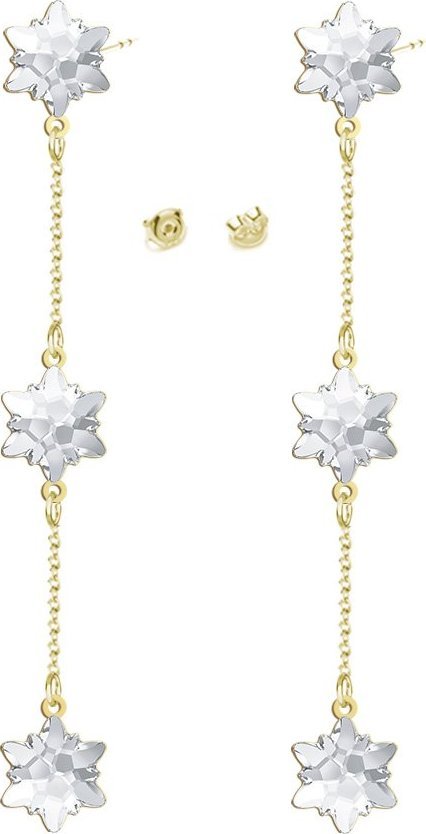 MEJK Jewellery Kolczyki Płatek Śniegu srebro pozłacane Boże Narodzenie