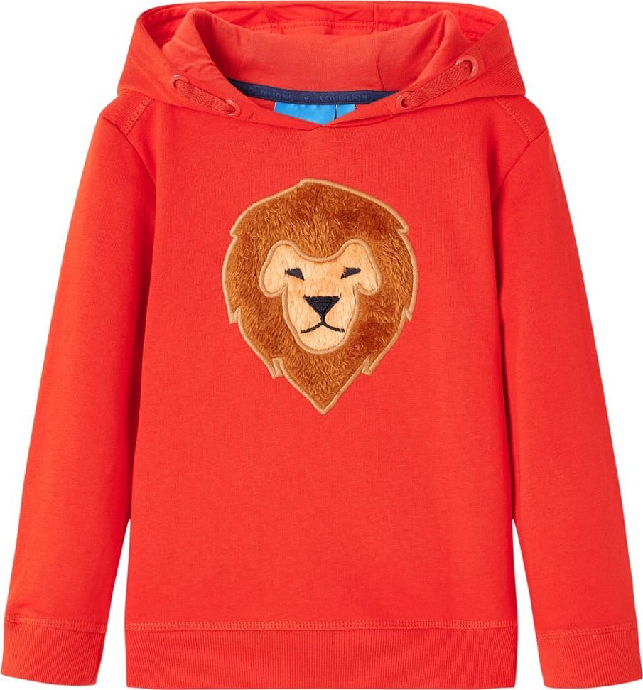 vidaXL Bluza dziecięca z kapturem, czerwona, 104