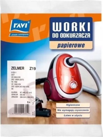 Worek do odkurzacza Ravi Worki do odkurzacza 5 sztuk Zelmer papierowe