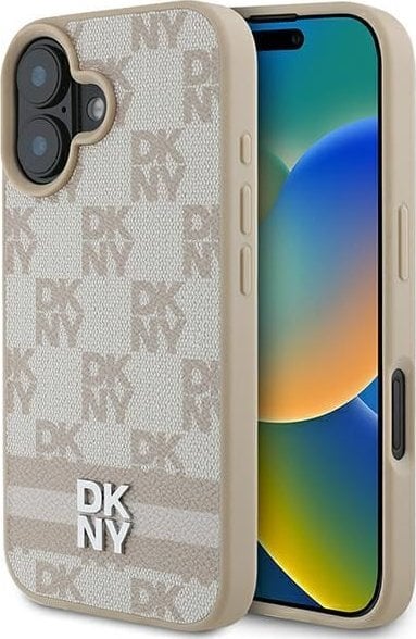 DKNY DKNY DKHCP16SPCPTSSP iPhone 16 6.1" różowy/pink hardcase Checkered Pattern & Printed Stripes
