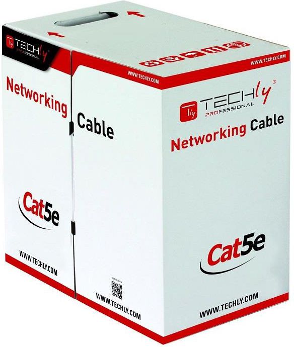 Techly Kabel instalacyjny U/UTP, Cat5e, linka, 305m, szary (025640)