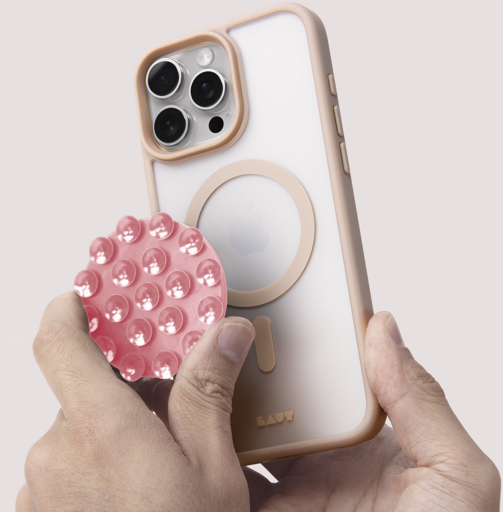 LAUT MAGADD Sticker Light Pink MagSafe comp. suction mount