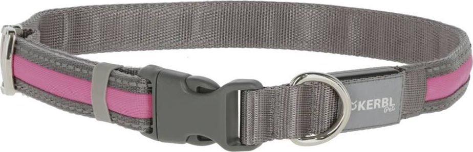 Kerbl KERBL Obroża podświetlana Light & Reflex, 35 - 50 cm x 25 mm, różowa