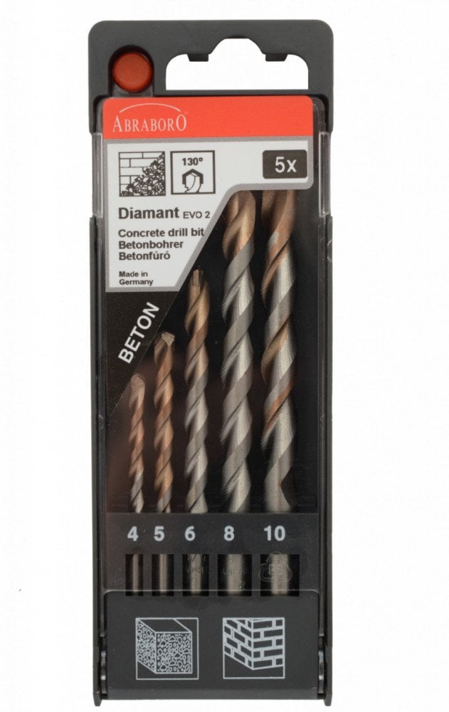Wiertło Abraboro Zestaw wierteł do betonu 4-10 mm ABRABORO Diamant EVO
