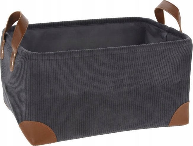 Home Styling Collection Koszyk do przechowywania, sztruks z uchwytami, 36 x 26 x 19 cm