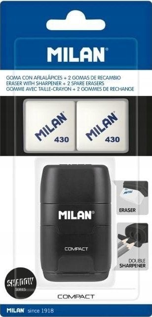 Teka Temperówko - gumka Compact Shadow + 2 gumki MILAN